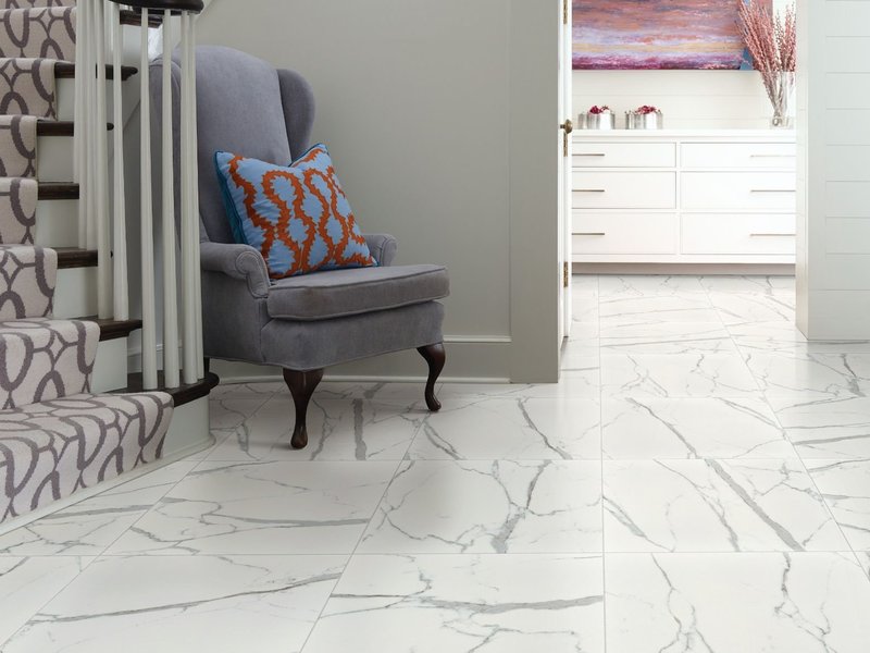 Armchair on tile - Andersons New Carpet Design in Fridley